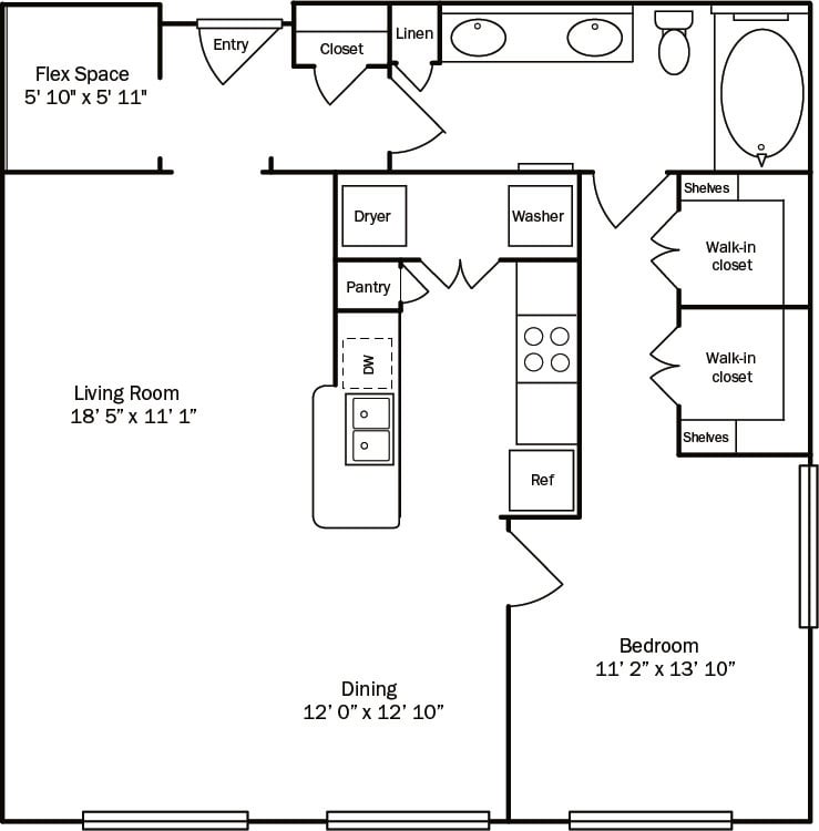 Floor plan layout diagram for 1I